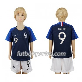 Camisetas Francia Giroud 9 Niño Primera Equipacion Mundial 2018